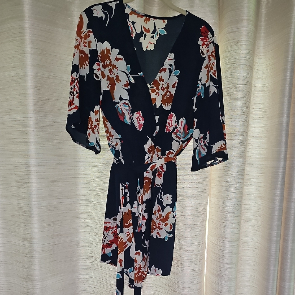 Floral Romper with Belt